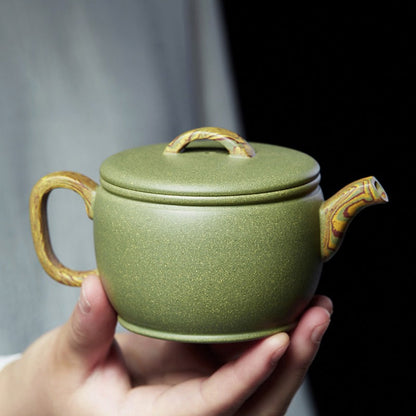 Handmade Green Clay Gongfu Tea Set | 5-Piece