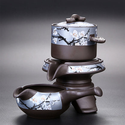 Automatic Tea Set Purple Clay Yixing Teapot 11-Piece
