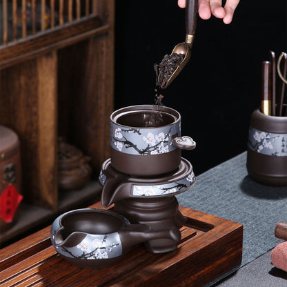 Automatic Tea Set Purple Clay Yixing Teapot 11-Piece