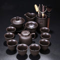 Gongfu Tea Set Yixing Purple Clay Xi Shi Stripe 11-Piece