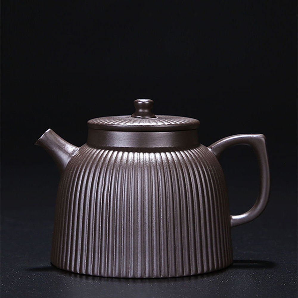 Gongfu Tea Set Yixing Purple Clay Xi Shi Stripe 11-Piece
