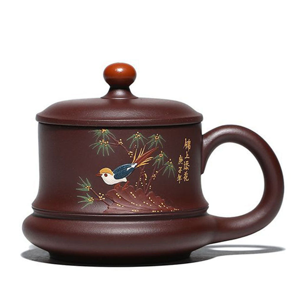 Magpie Tea Cup Yixing Purple Clay Lidded Zisha 320ml Gift