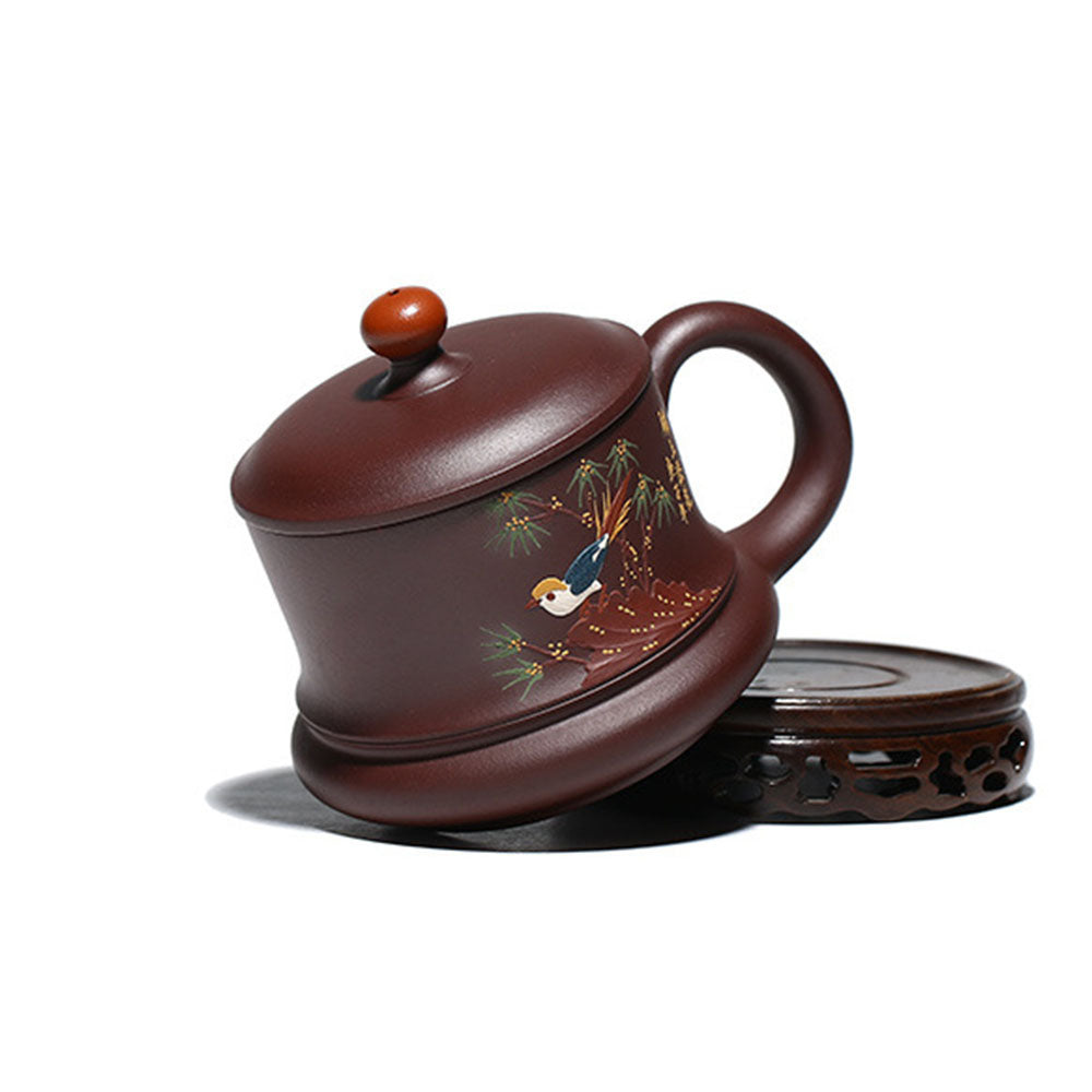 Magpie Tea Cup Yixing Purple Clay Lidded Zisha 320ml Gift