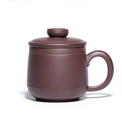 Tea Cup with Infuser Yixing Zisha Zen Inscription Lid 410ml