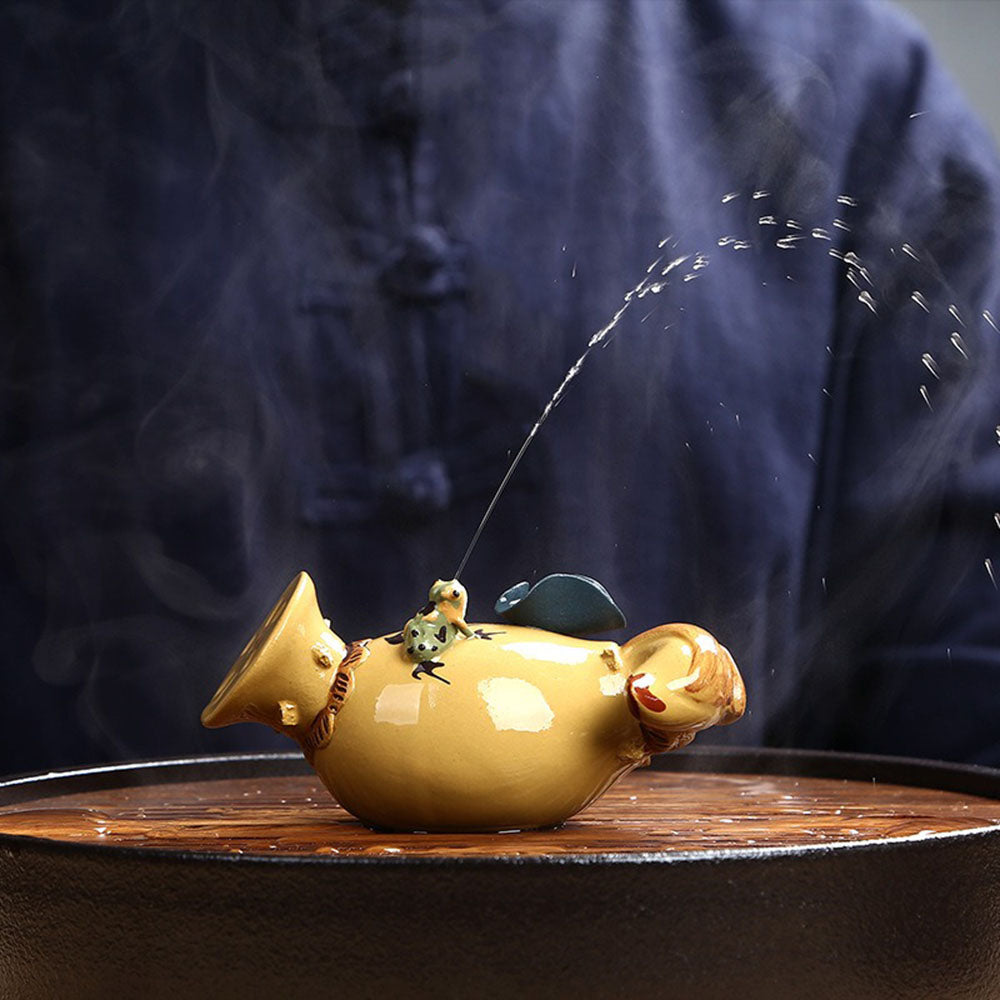 Lotus Frog Tea Pet Yixing Clay Lotus Root Nature Tray Gift