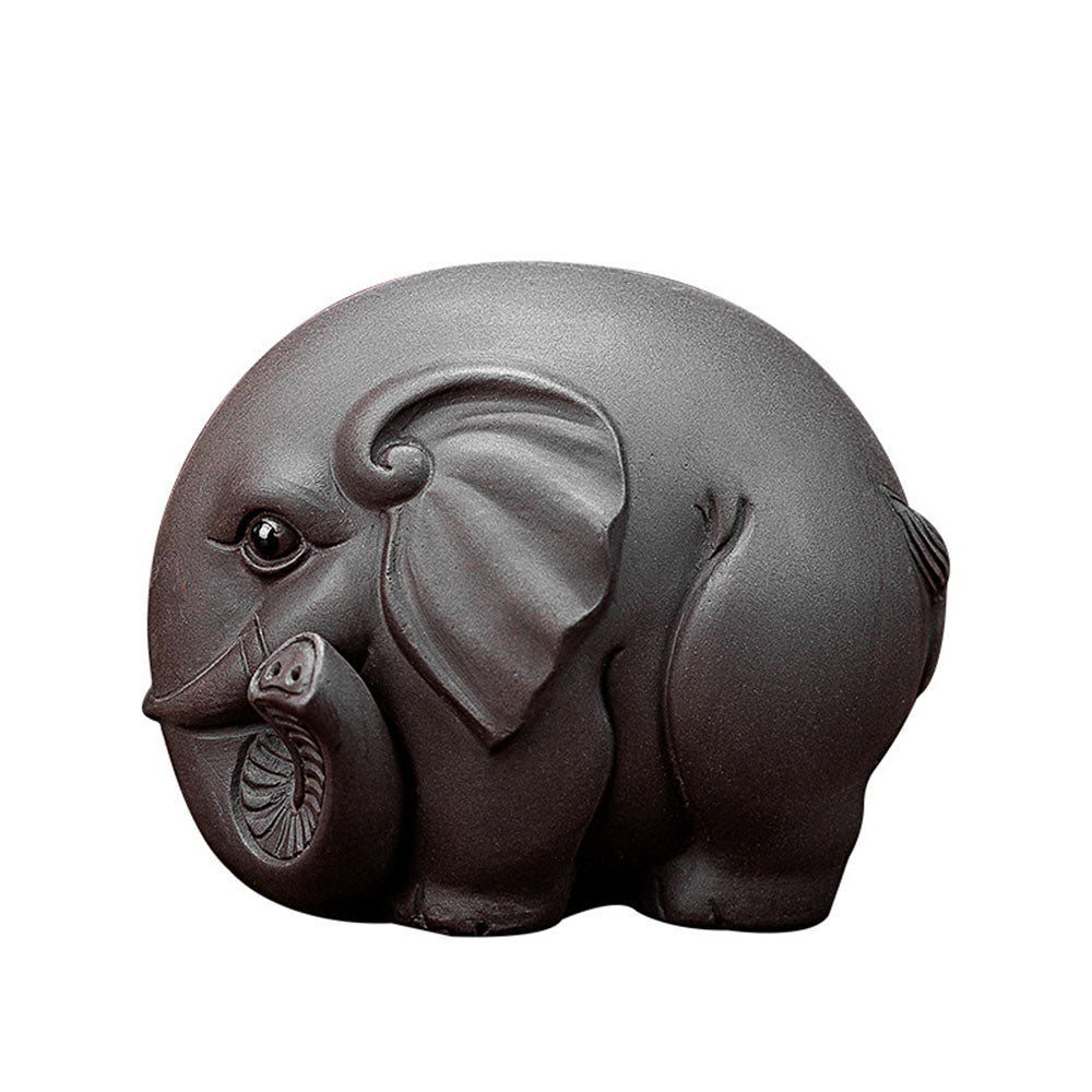 Elephant Tea Pet Yixing Clay Round Auspicious 2 Colors Tray