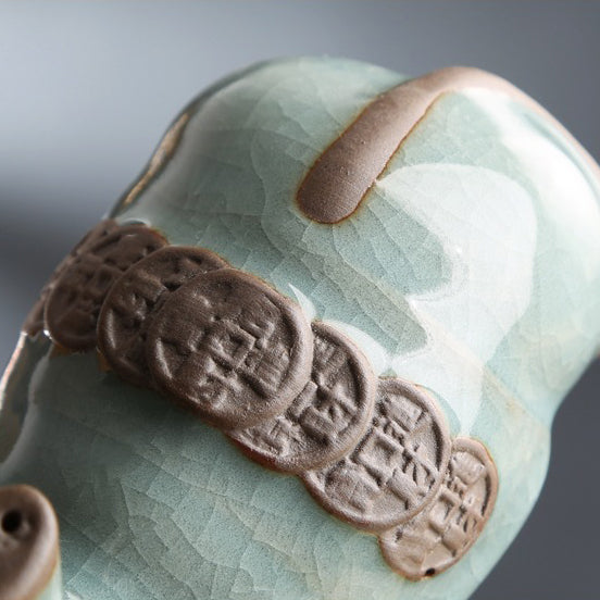 Tea Pet Elephant Ruyao Porcelain Gongfu Tea Tray Figurine