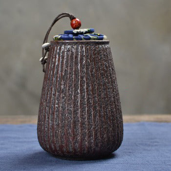 Coarse Pottery Tea Caddy | Iron Style Airtight Canister