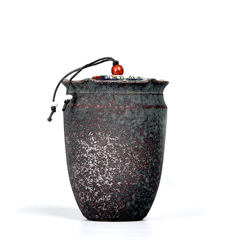 Coarse Pottery Tea Caddy | Iron Style Airtight Canister