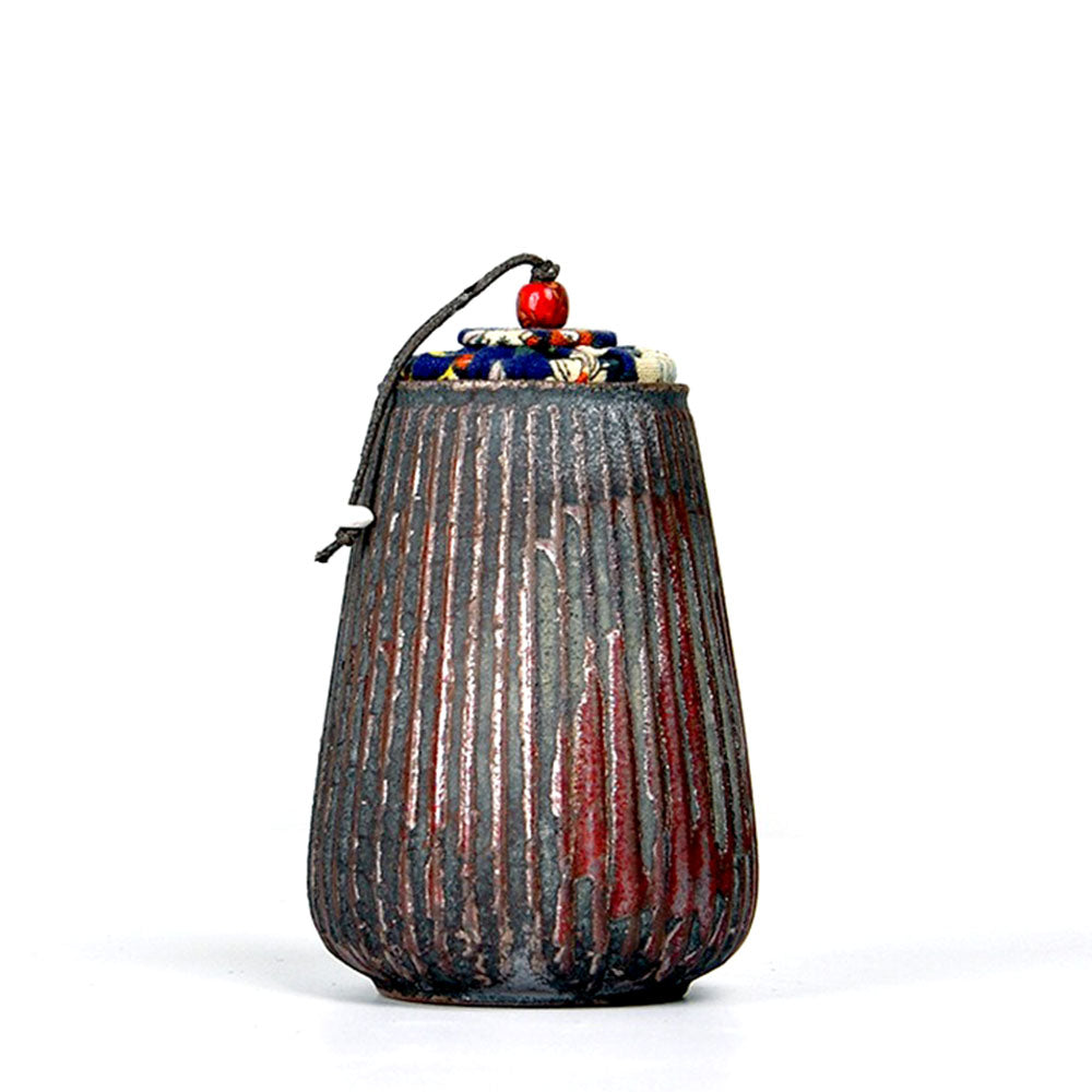 Coarse Pottery Tea Caddy | Iron Style Airtight Canister