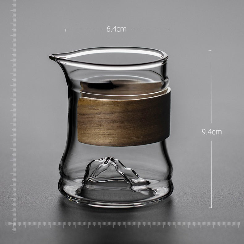 Glass Tea Pitcher Bamboo Handle | Fair Cup 265ml 2 Styles