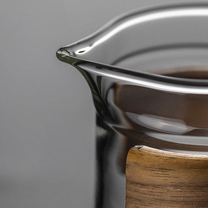 Glass Tea Pitcher Bamboo Handle | Fair Cup 265ml 2 Styles