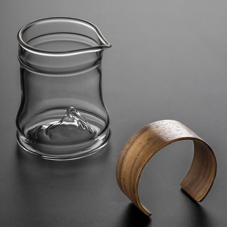 Glass Tea Pitcher Bamboo Handle | Fair Cup 265ml 2 Styles
