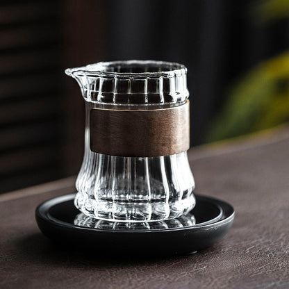 Glass Tea Pitcher Bamboo Handle | Fair Cup 265ml 2 Styles