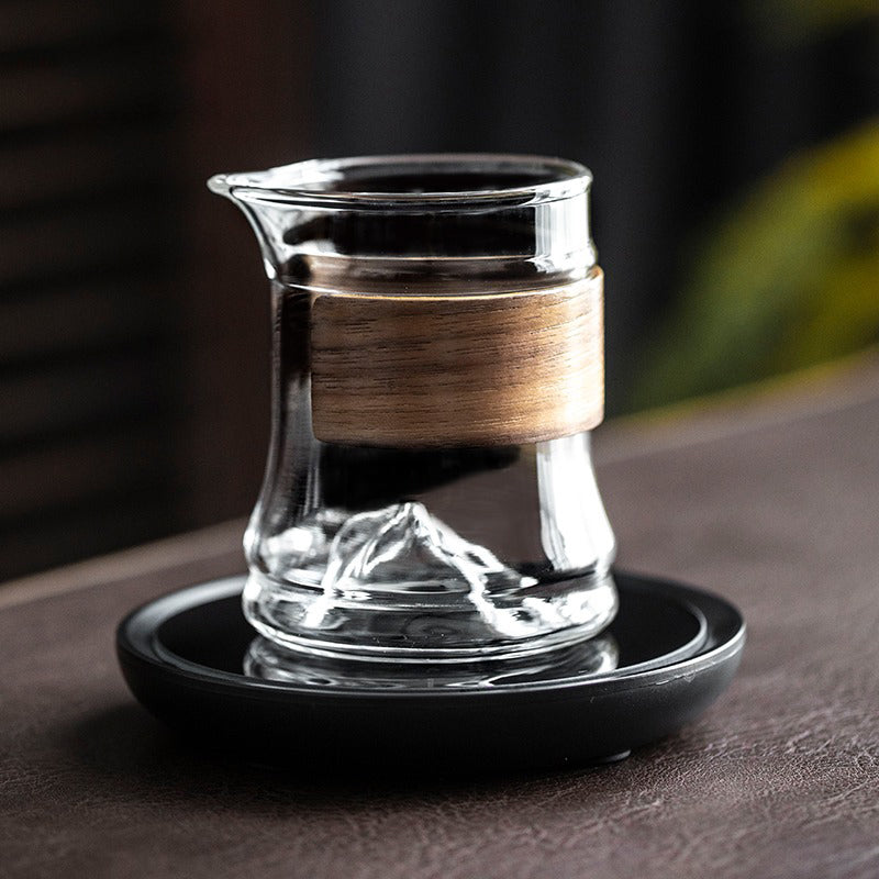 Glass Tea Pitcher Bamboo Handle | Fair Cup 265ml 2 Styles
