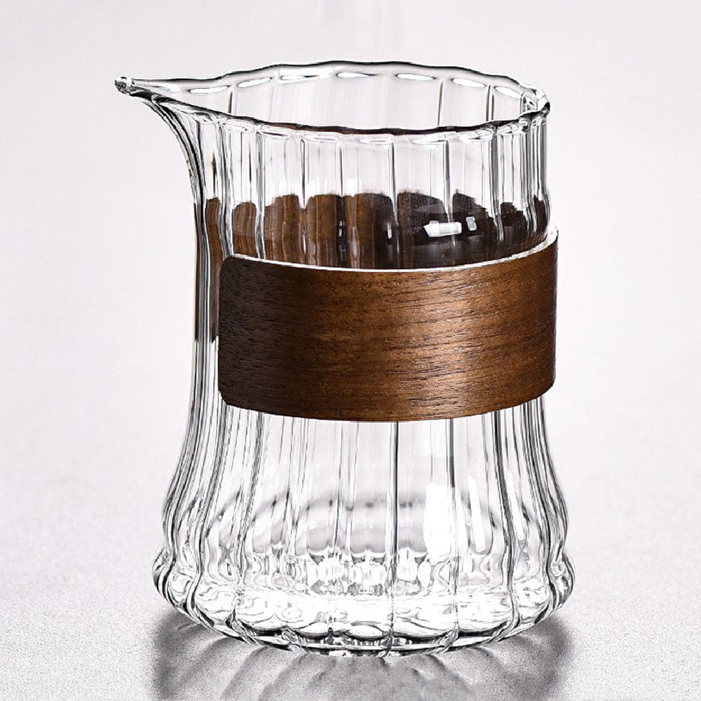Glass Tea Pitcher Bamboo Handle | Fair Cup 265ml 2 Styles