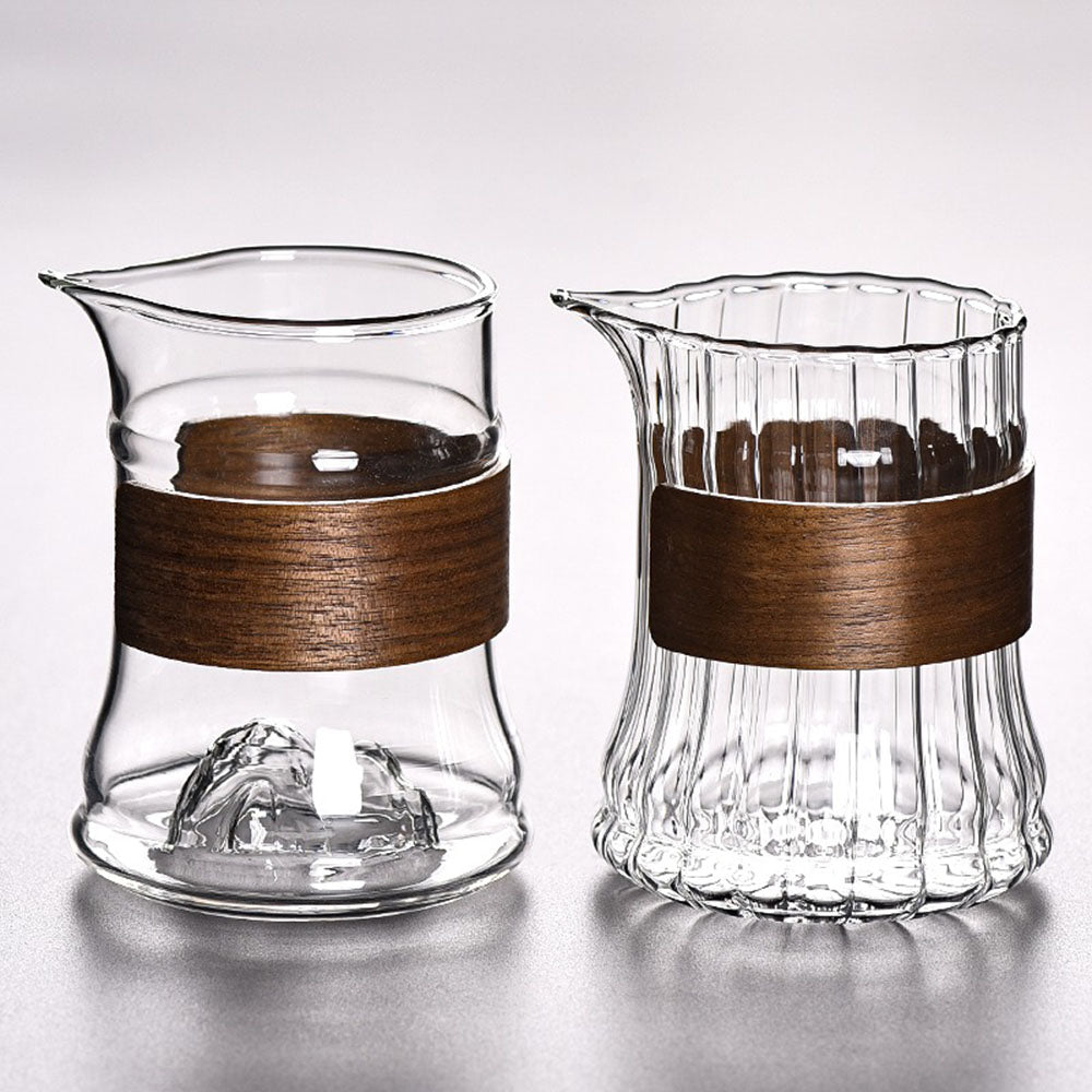 Glass Tea Pitcher Bamboo Handle | Fair Cup 265ml 2 Styles