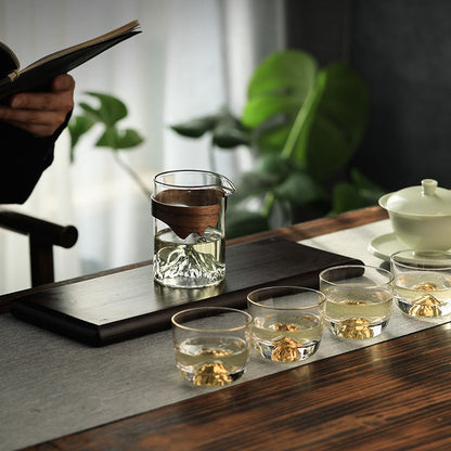 Glass Fair Cup Bamboo Handle – Mountain Design 330ml
