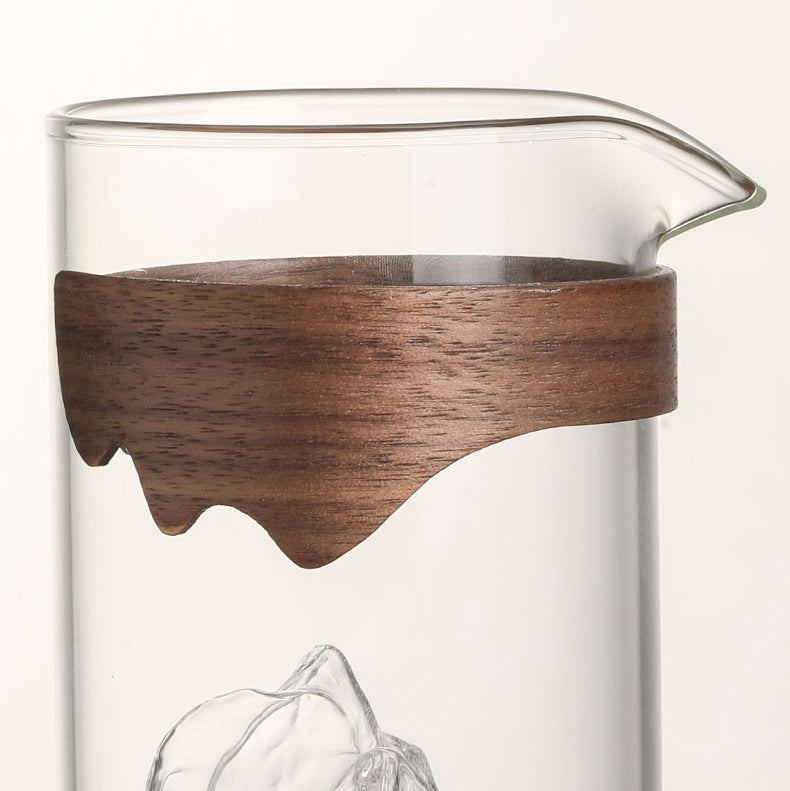 Glass Fair Cup Bamboo Handle – Mountain Design 330ml