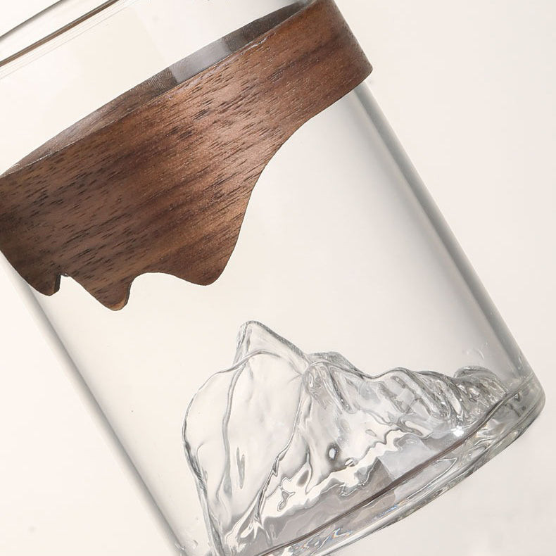Glass Fair Cup Bamboo Handle – Mountain Design 330ml