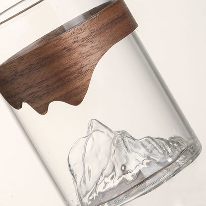 Glass Fair Cup Bamboo Handle – Mountain Design 330ml