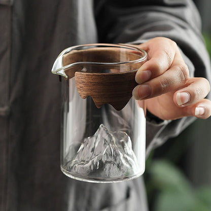 Glass Fair Cup Bamboo Handle – Mountain Design 330ml