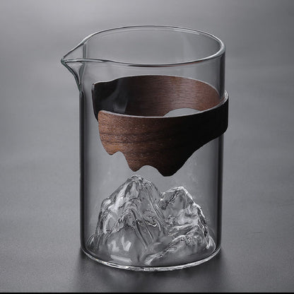 Glass Fair Cup Bamboo Handle – Mountain Design 330ml