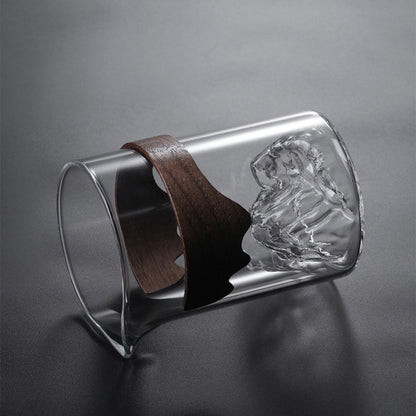 Glass Fair Cup Bamboo Handle – Mountain Design 330ml