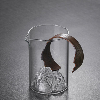 Glass Fair Cup Bamboo Handle – Mountain Design 330ml