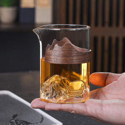 Glass Fair Cup Bamboo Handle – Mountain Design 330ml