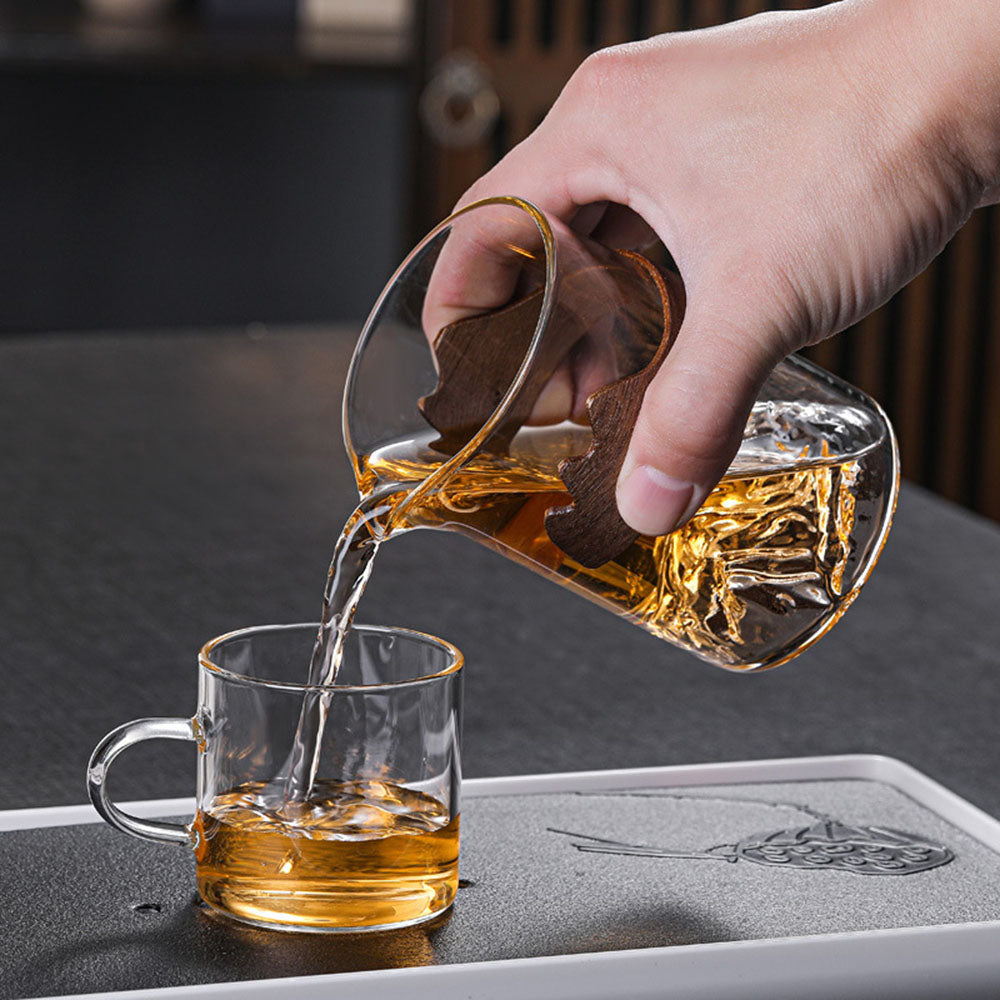 Glass Fair Cup Bamboo Handle – Mountain Design 330ml