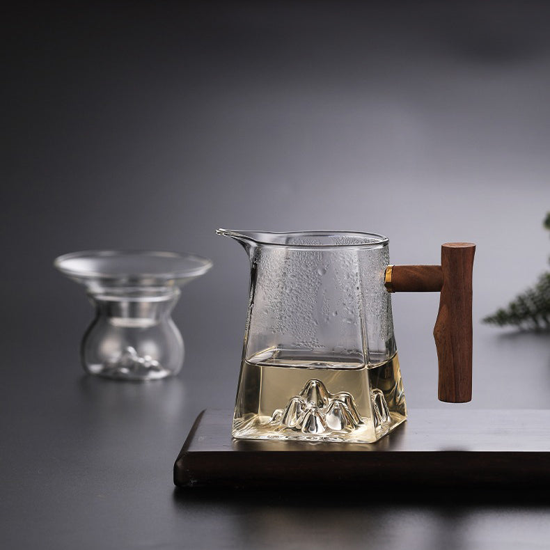 Gongdao Bei Glass Pitcher Wooden Handle – Mountain 300ml