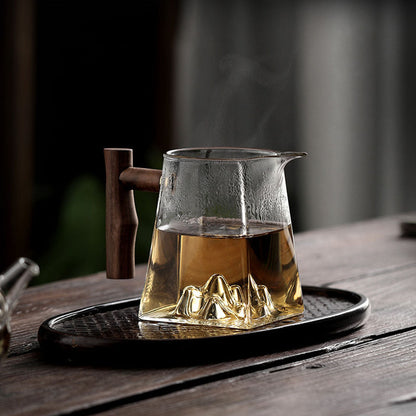 Gongdao Bei Glass Pitcher Wooden Handle – Mountain 300ml