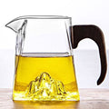Glass Fair Cup with Wooden Handle – Mountain Design 300ml