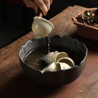 Tea Washer Coarse Pottery Lotus Shape – Gongfu Tea Bowl