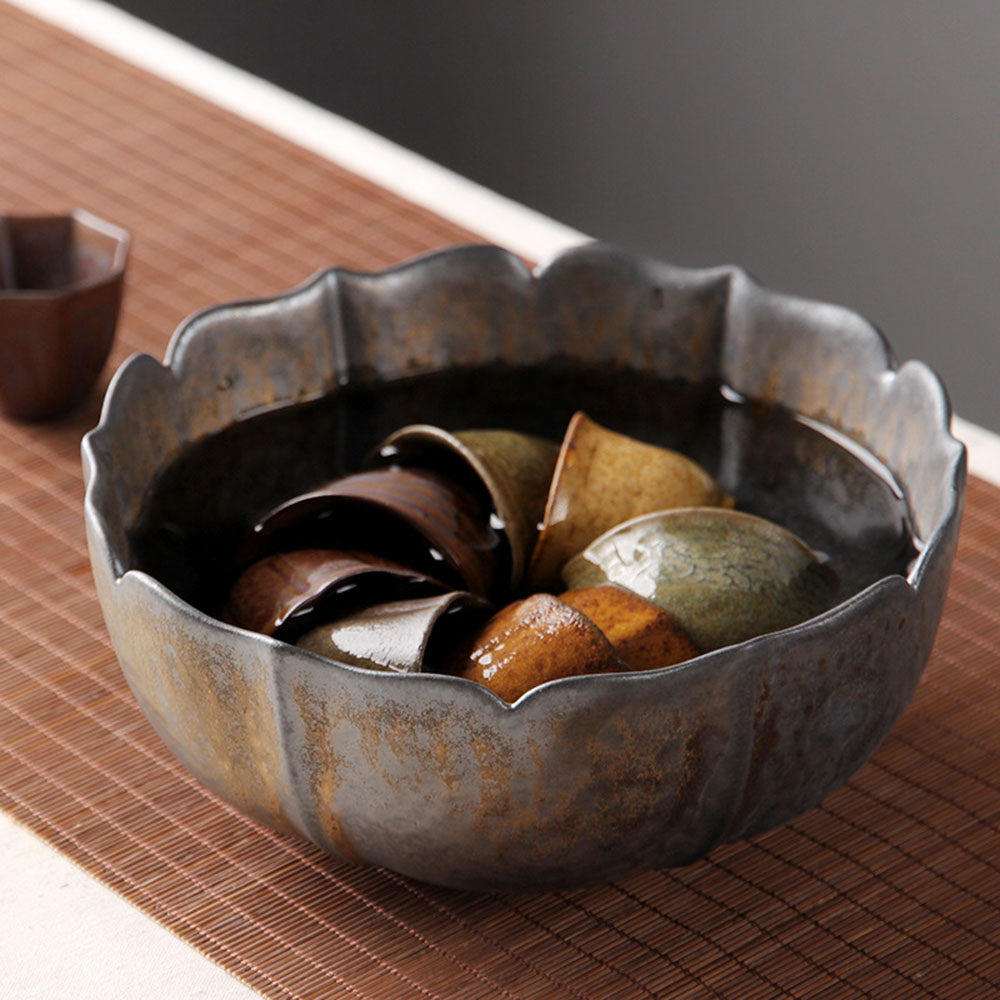 Tea Washer Coarse Pottery Lotus Shape – Gongfu Tea Bowl