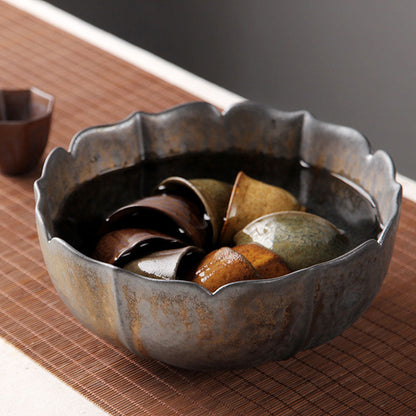 Tea Washer Coarse Pottery Lotus Shape – Gongfu Tea Bowl