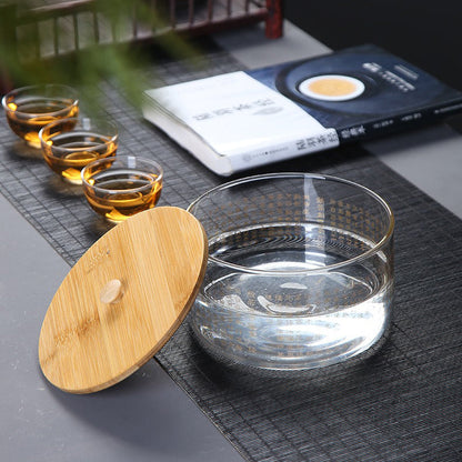 Heart Sutra Glass Tea Washer with Lid | Gongfu