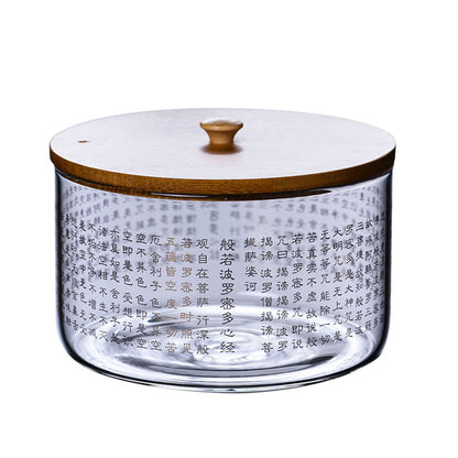 Heart Sutra Glass Tea Washer with Lid | Gongfu