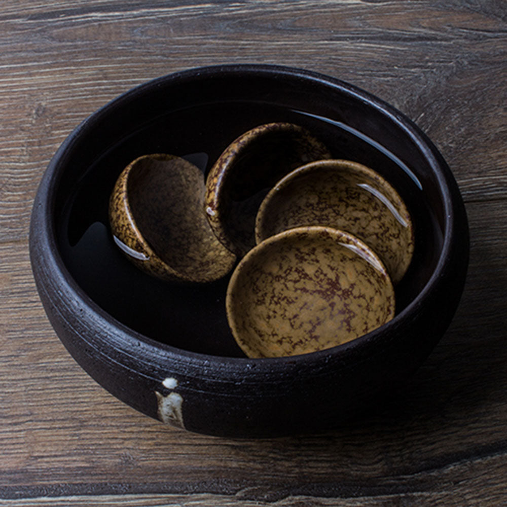 Tea Rinse Bowl Coarse Pottery Zen Monk Ceramic Cup Washer