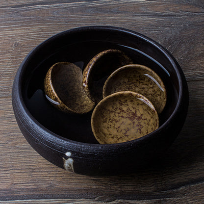 Tea Rinse Bowl Coarse Pottery Zen Monk Ceramic Cup Washer