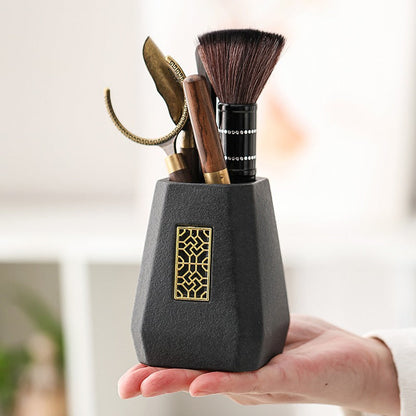 Gong Fu Tea Utensils Set — Ebony Wood & Ceramic
