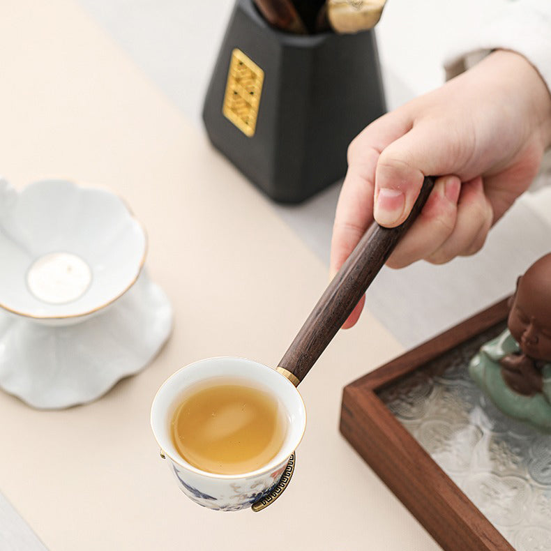 Gong Fu Tea Utensils Set — Ebony Wood & Ceramic