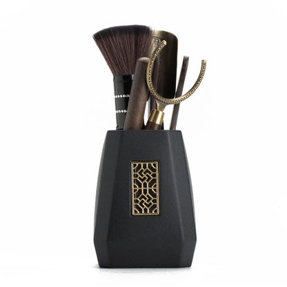 Gong Fu Tea Utensils Set — Ebony Wood & Ceramic