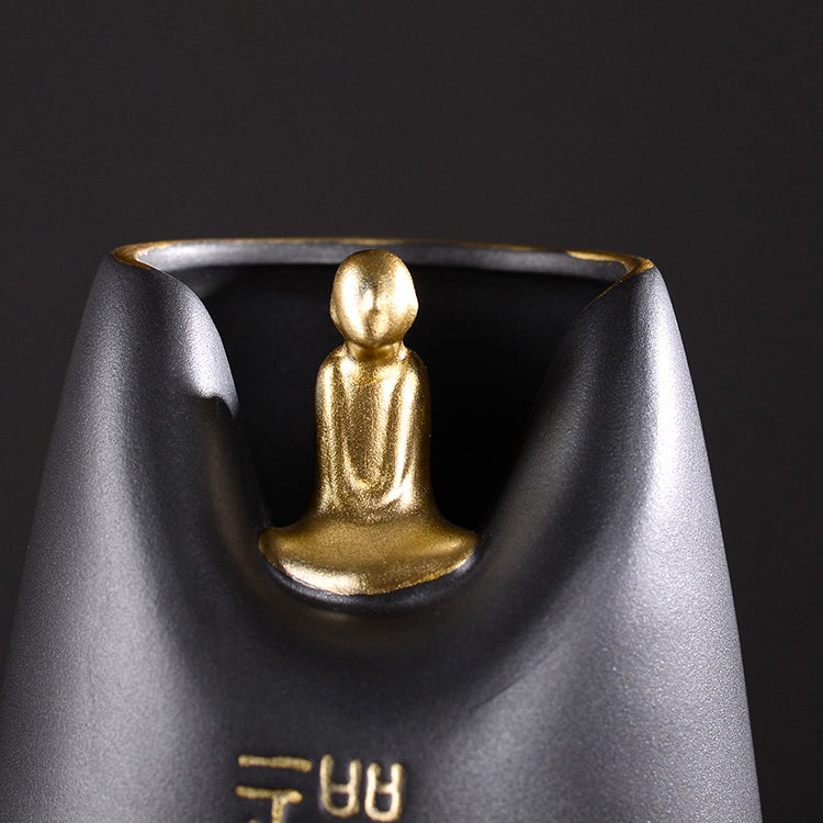 Gongfu Tea Ceremony Set Ebony Wood Six Gentlemen Monk