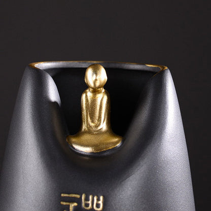 Gongfu Tea Ceremony Set Ebony Wood Six Gentlemen Monk