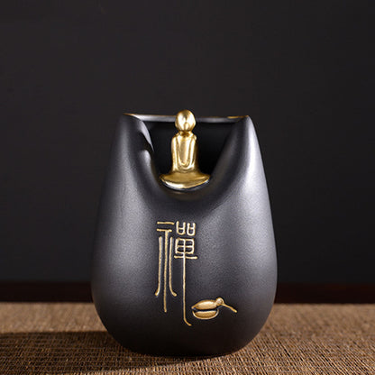 Gongfu Tea Ceremony Set Ebony Wood Six Gentlemen Monk