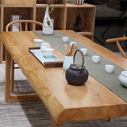 Pine Wood Tea Table Set with Chairs Chinese Gongfu Style