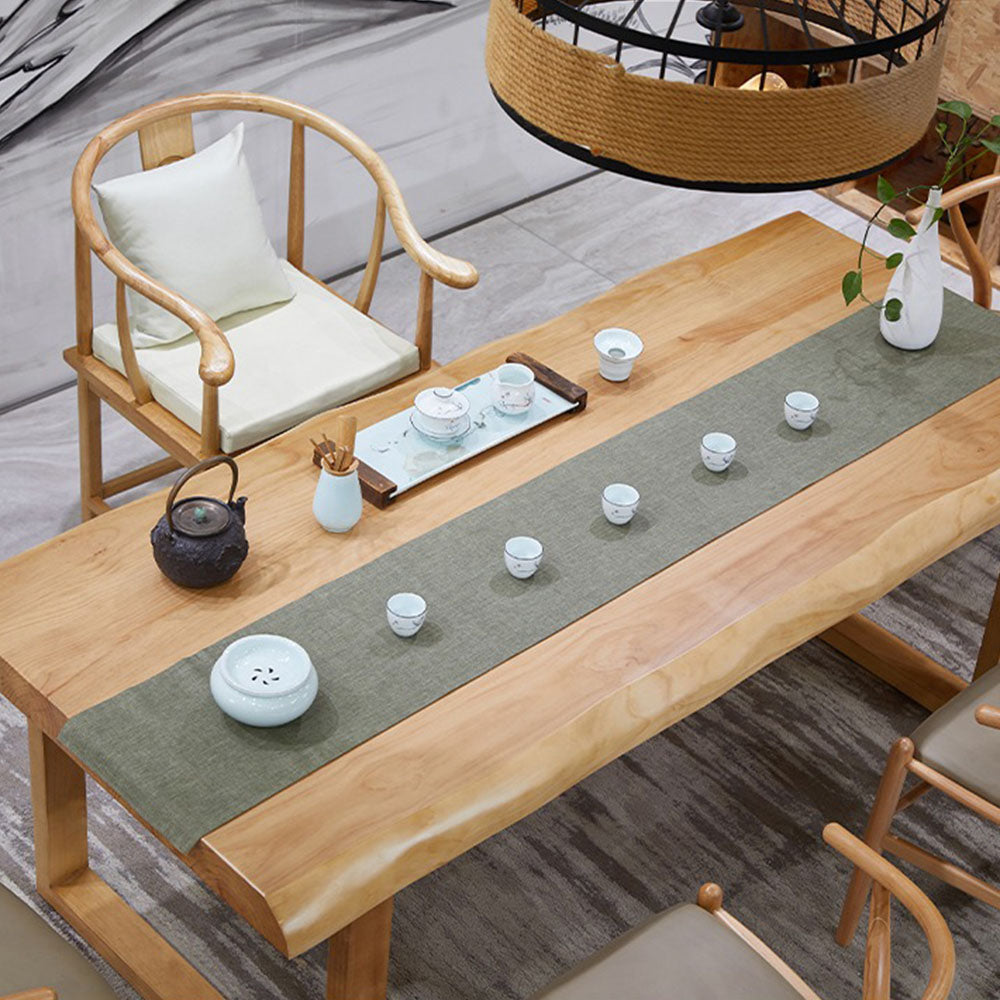 Pine Wood Tea Table Set with Chairs Chinese Gongfu Style