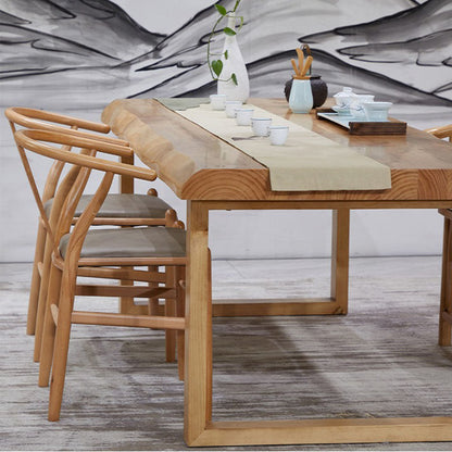 Pine Wood Tea Table Set with Chairs Chinese Gongfu Style